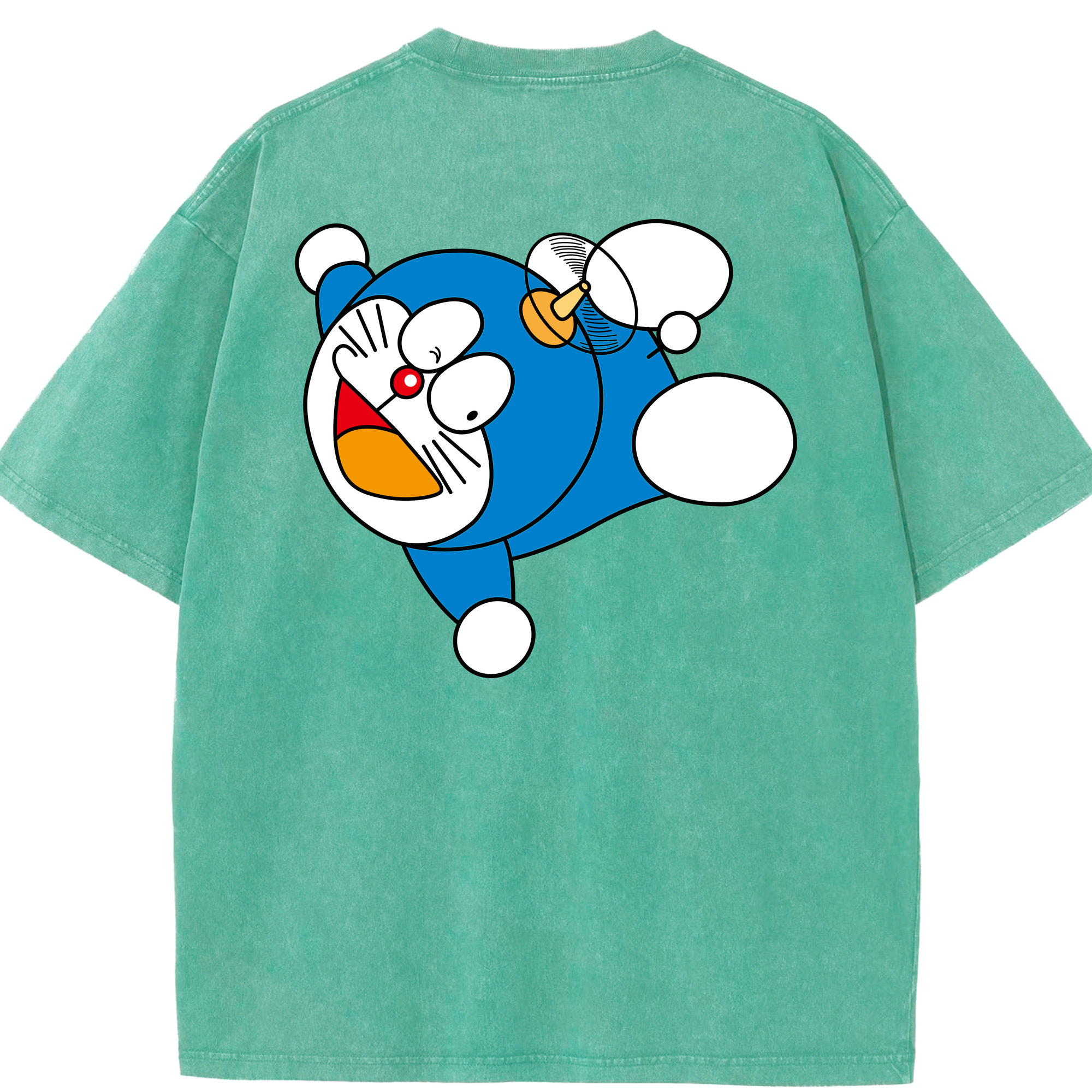 （画像用） ドラえもん Doraemon 綿100% ヴィンテージ風 半袖Tシャツ（背面プリント）